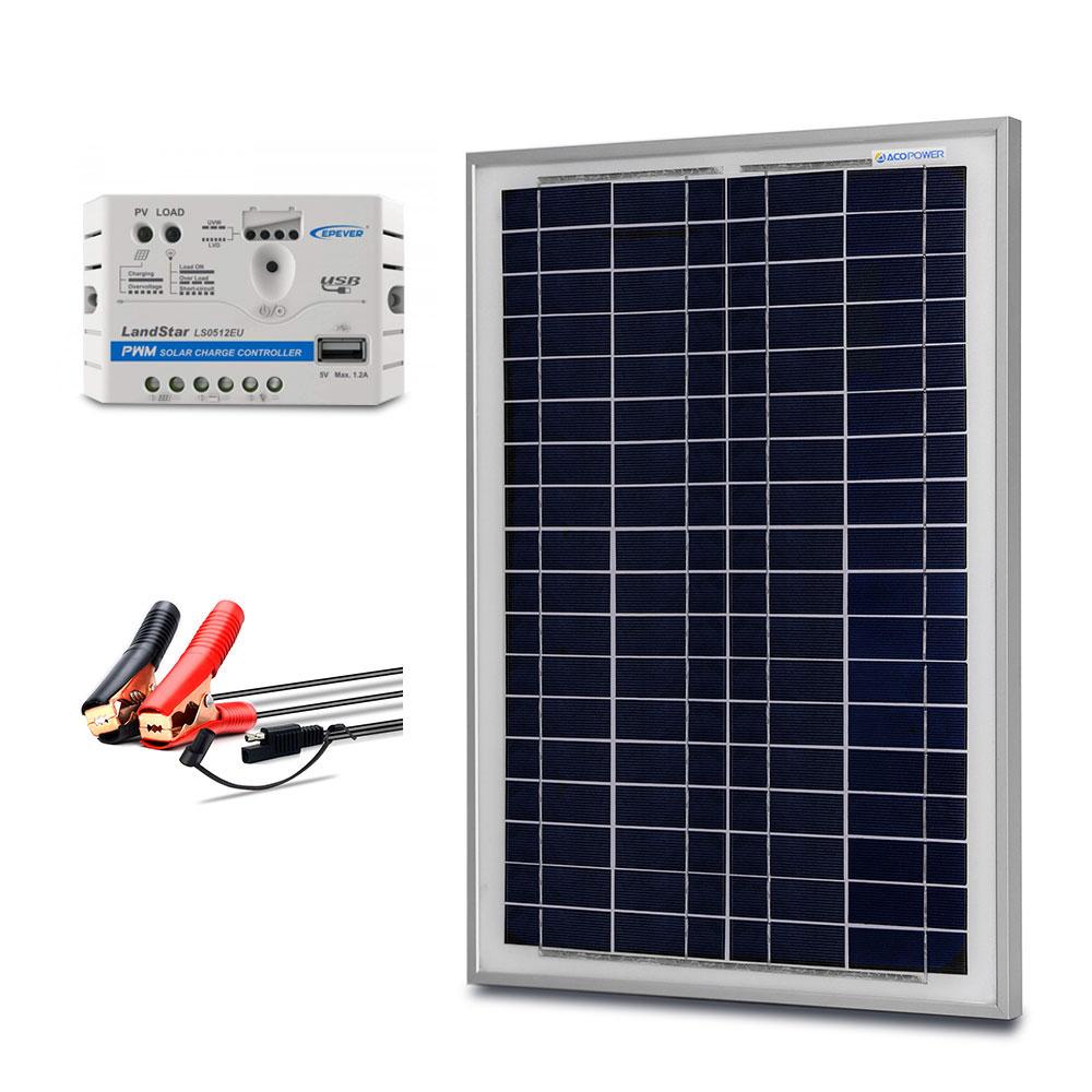 ACOPower 25W Off-grid Solar Kits, 5A charge controller with SAE