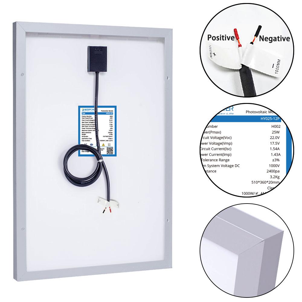 ACOPower 25W Off-grid Solar Kits, 5A charge controller with SAE