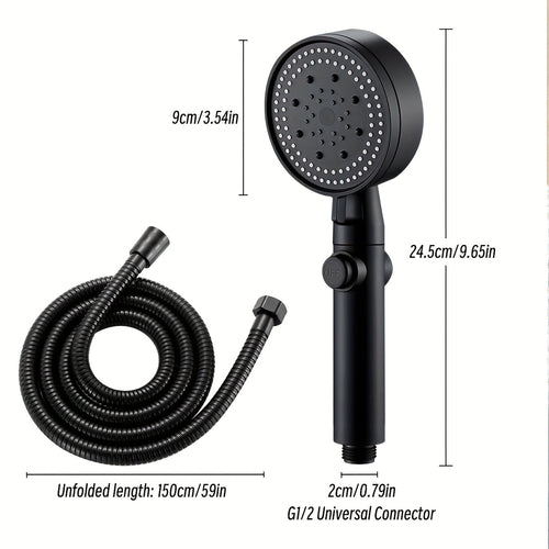 High Pressure 5Function Shower Head with OnOff Button