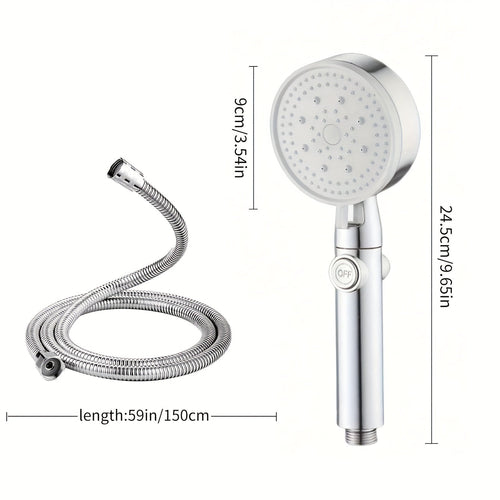 High Pressure 5Function Shower Head with OnOff Button