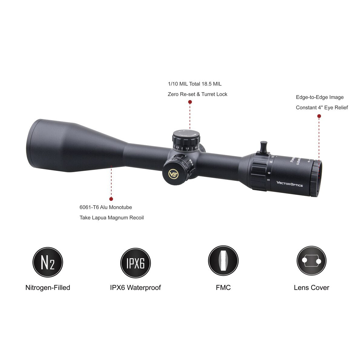 Optics Paragon GenII 5-25x56 Hunting Tactical Riflescope Long Range