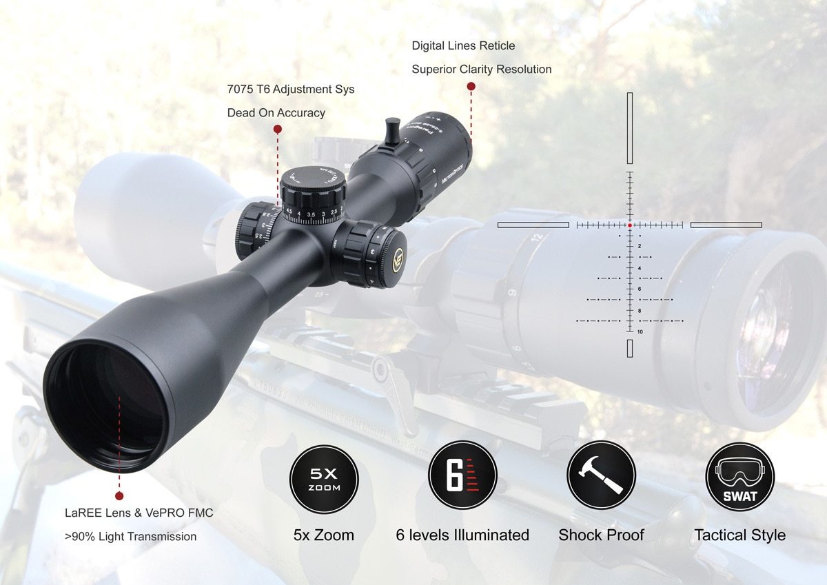 Optics Paragon GenII 5-25x56 Hunting Tactical Riflescope Long Range