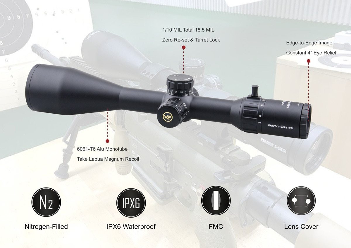 Optics Paragon GenII 5-25x56 Hunting Tactical Riflescope Long Range