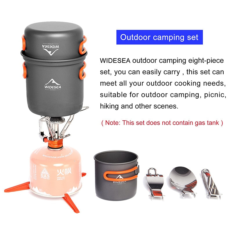 Camping Cookware Set Outdoor Tableware Equipment Supplies Burner Stove